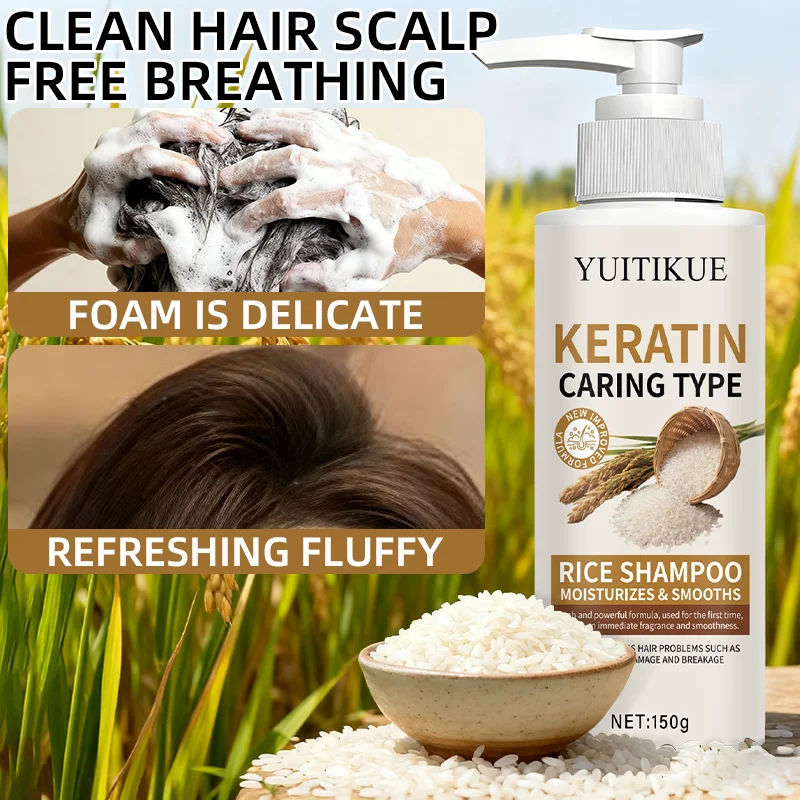 Rice shampoo with a refreshing, intensive formula that moisturizes and smooths, perfectly addressing frizz and breakage.