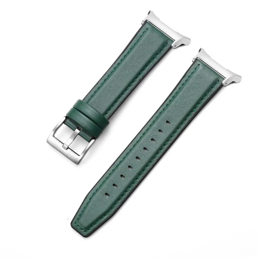 Premium Leather Silicone Hybrid Smartwatch Strap
