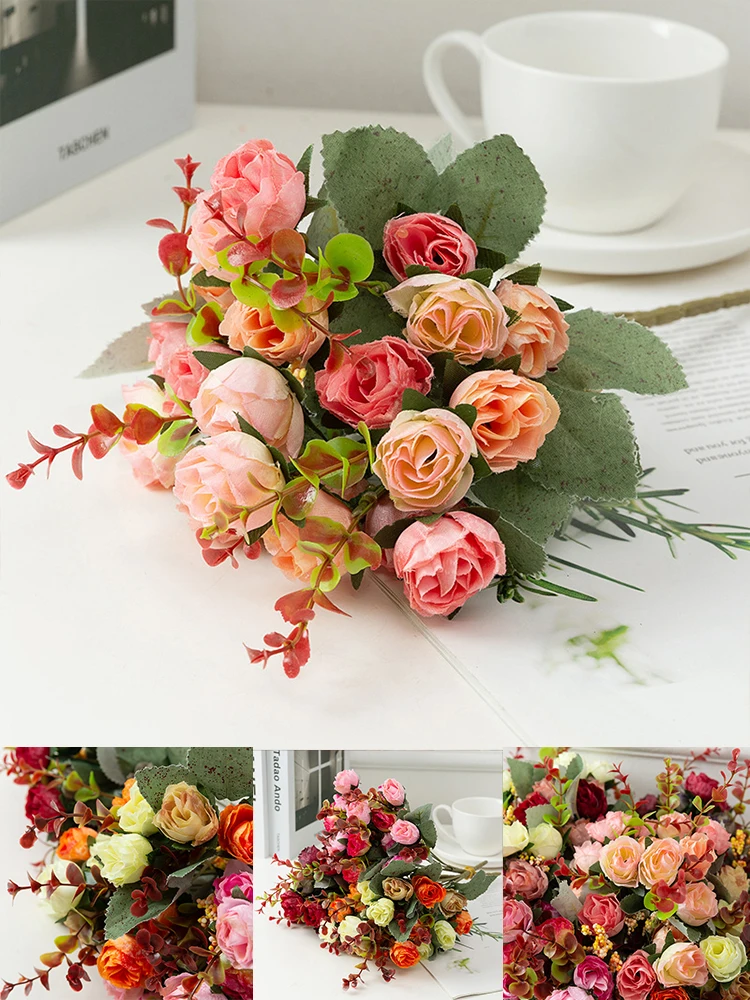 10 Rosas Artificiales Amarillas De Seda - 52cm De Alto, Realistas, Para Decorar Casa, Oficina O Fiestas