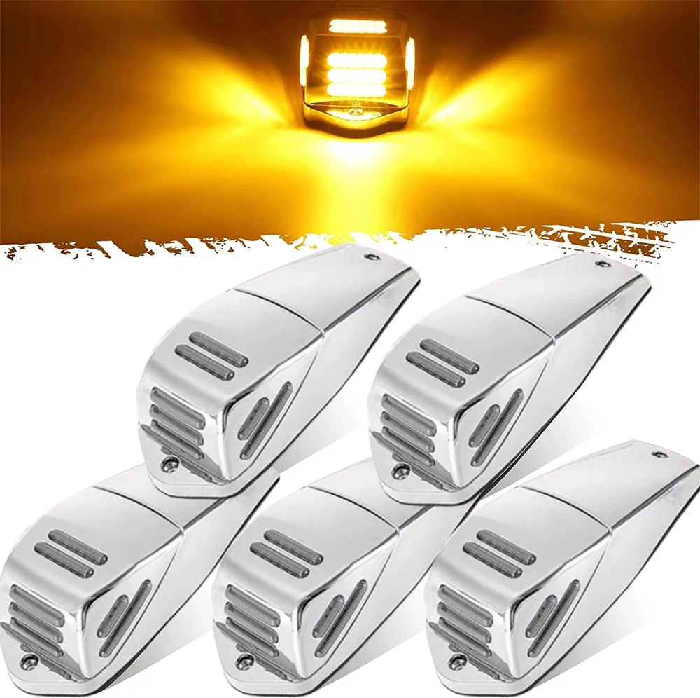 5Pcs Cab Lights 48Led Trailer Lights 12V Impermeabile Led Semi Truck Roof Cab Marker Lights Per Freightliner Kenworth Peterbilt