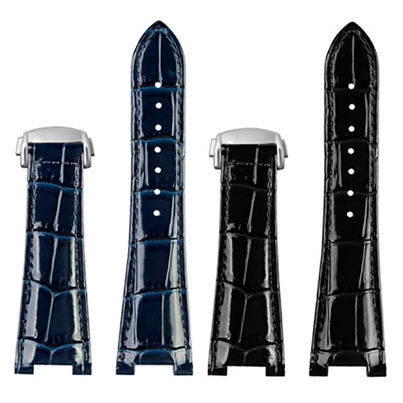 Cinturino In Vera Pelle 25X13Mm 25X14Mm Per Cinturino Omega Constellation Serie 131.33 131.13 Bracciale Orologio Luminoso Con Tacca Blu