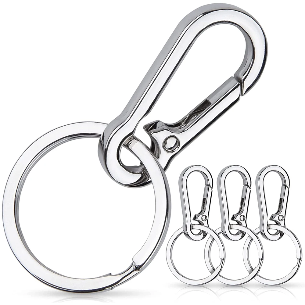 S548d91d0a2d04eab8e32ef96d456d7d3j 5Pcs Gourd Buckle Keychains Climbing Hook Stainless Steel Car Strong Carabiner Shape Keychain Accessories Metal Key Chain Ring Mallzona