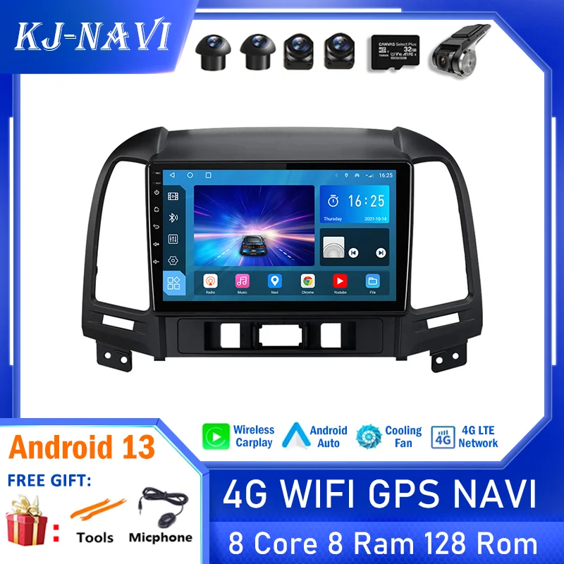 

Android 13 No 2din Dvd For Hyundai Santa Fe 2 2006 - 2012 Car Radio Video Player GPS Navigation Stereo