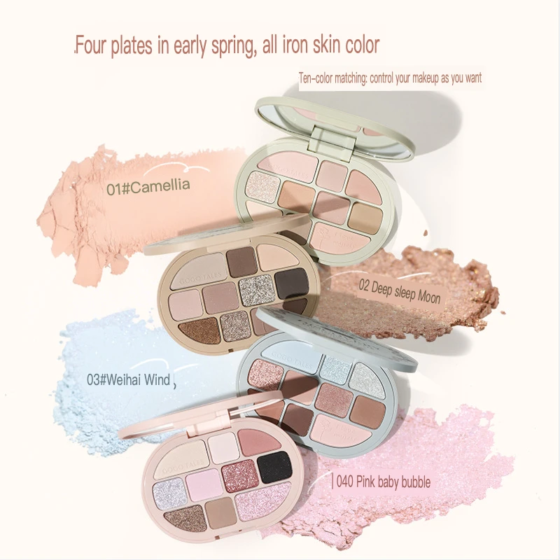 Gtales Gogo Dance Lolita Ten Color Eye Shadow Powder Blusher High Light Shaping Disk Combination Beginner
