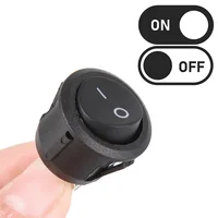 10Pcs SPST Snap-in Switch ON Off 2 Pin Round Snap Rocker Boat Switch AC for Car Auto Boat Household Appliances 2