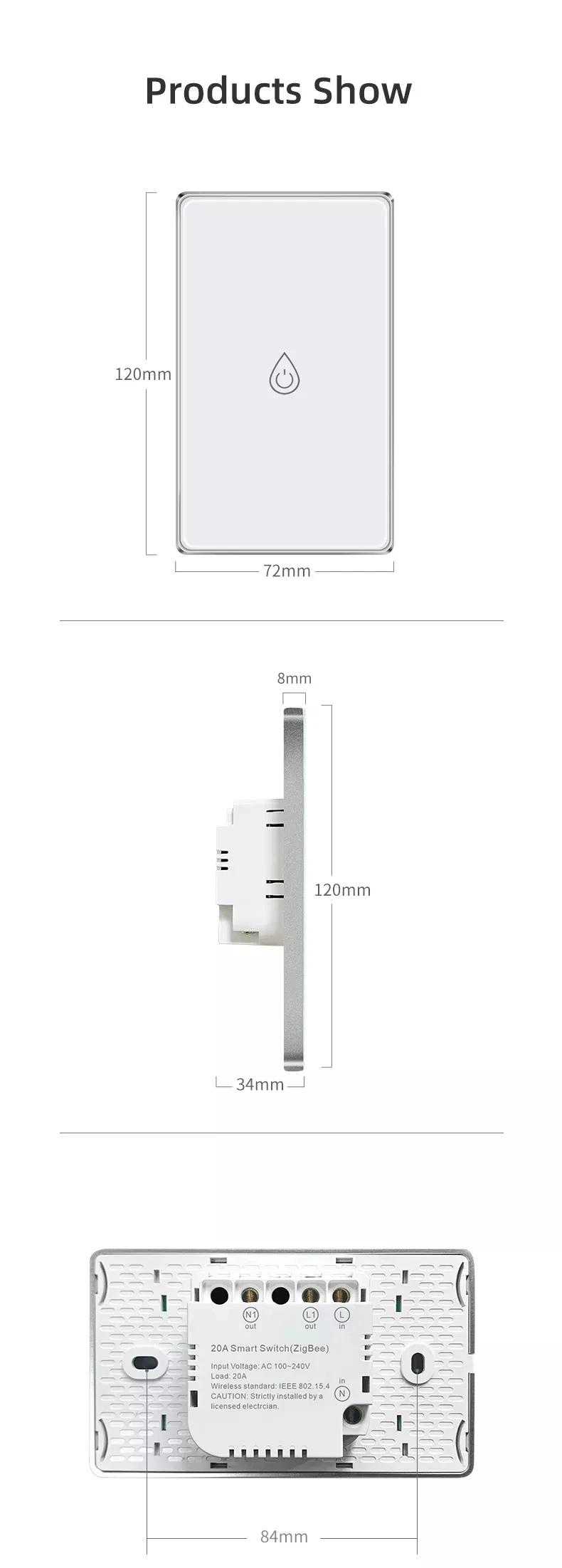 Inteligente Toque Para Aquecedor Alta Potência 3200W