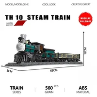 TH 10 Steam Train Model Building Blocks Bricks Technical Railroad Desktop Decoration Assembly 59001 High-Tech Kids Toys For Gift 6