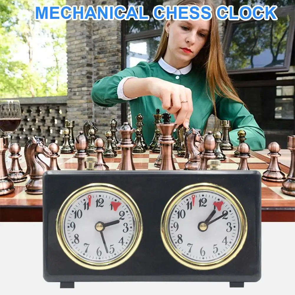International Chess Board Game Clock Timer Plastic Analog Mechanical Chess Clock