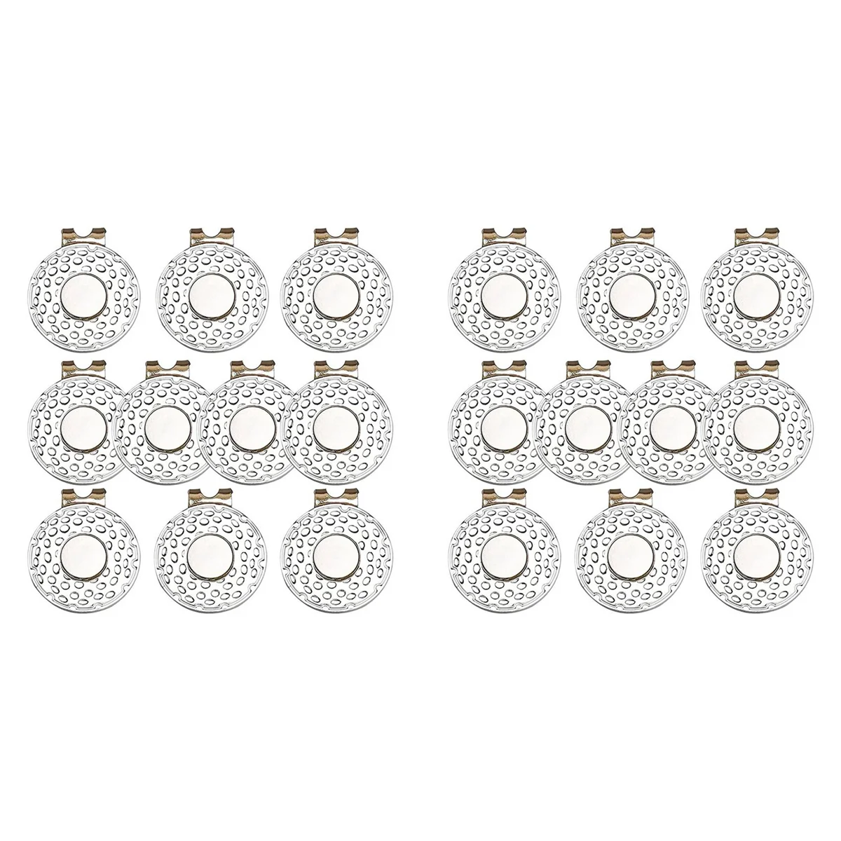 BAAU 20X Magnetic Golf Hat Clips Ball Marker Holders for Golf Gloves Hats Bags Caps Visor Belt,Silver