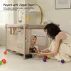 5 in 1 Pack and Play, Baby Bassinet Bedside Sleeper, Baby Playard, Bedside Crib with Changing Table, Foldable Travel Playard 5