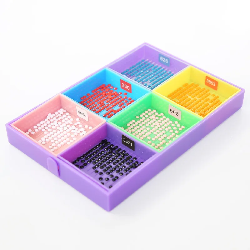 Description Picture 4 of itemHOMFUN 6 Grid Color Tray Palette Diamond Painting Tools Kits Embroidery Beading Point Drill Cross Stitch Sewing Accessories