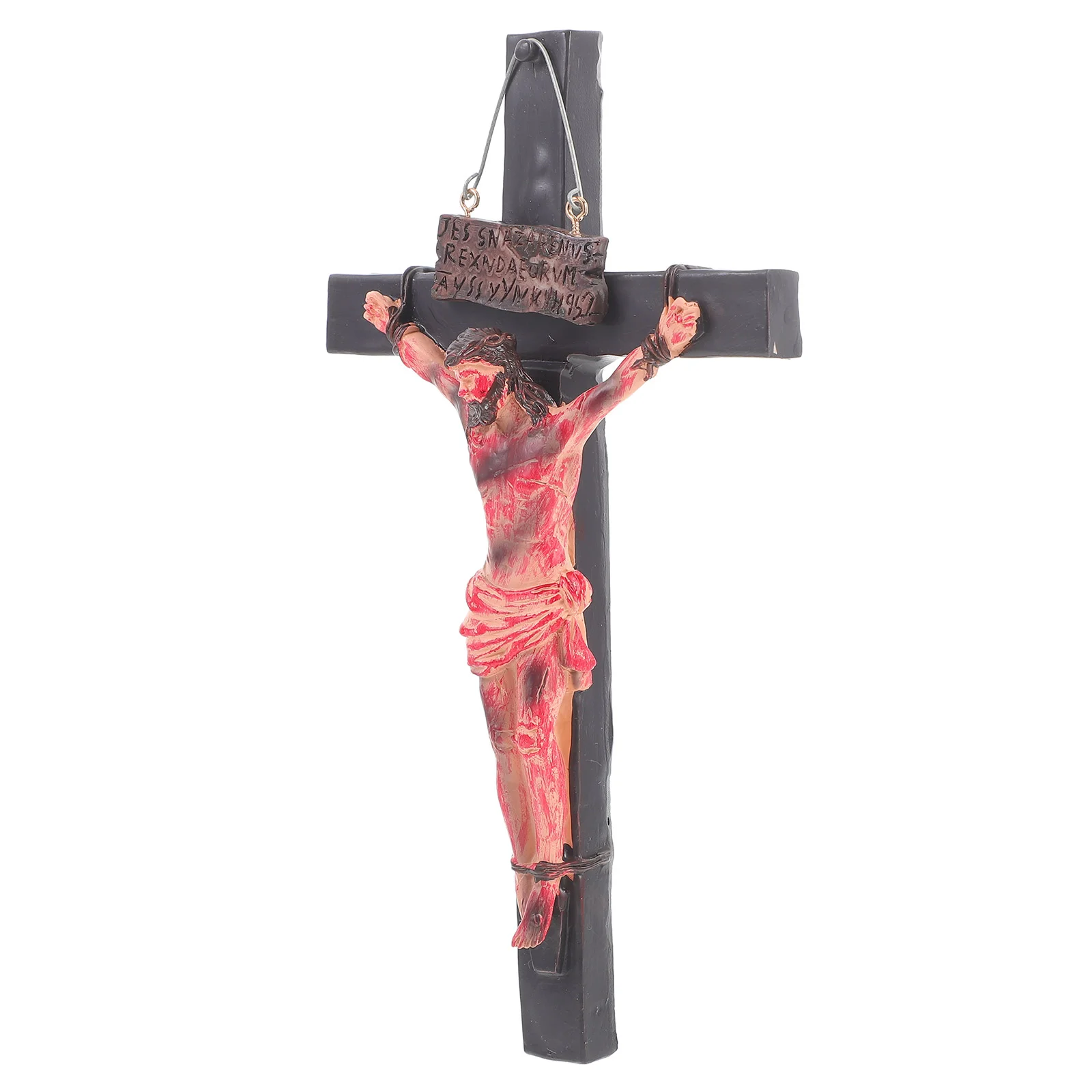 

Resin Ornaments Religious Crucifix Crosses Plaque Wall Jesus Craft Catholic Cross Festival Figure Hanging Sculpture Pendant