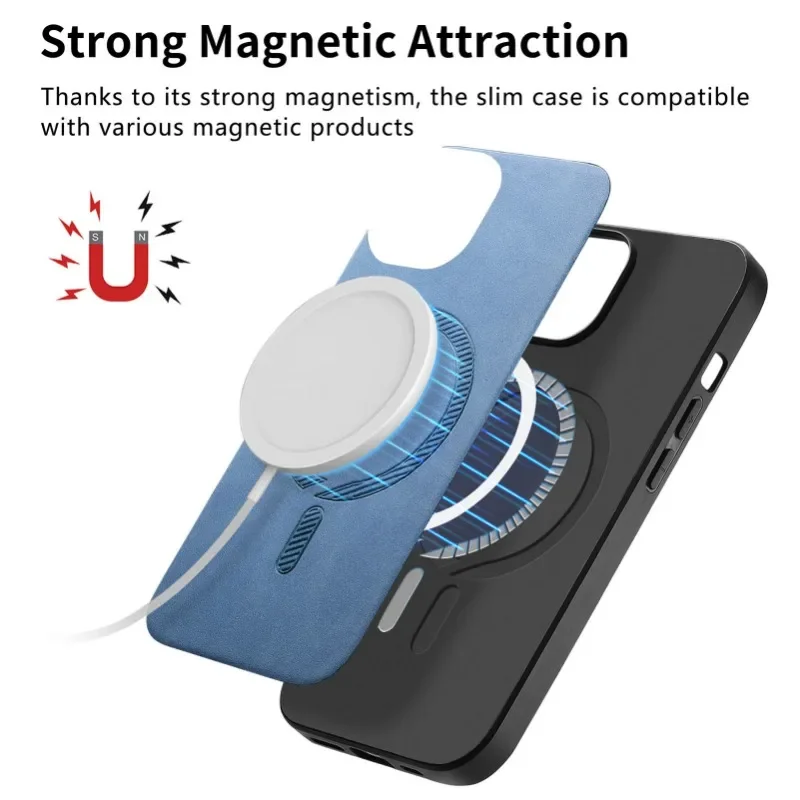 Luxury Retro Business PU Leather Magnetic Shockproof Protective Back Cover
