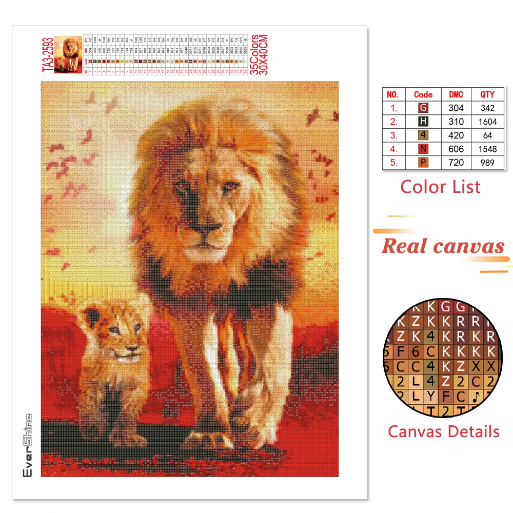 EverShine Diamond Painting Lion Cross Stitch Kits Mosaic Rhinestone Pictures Diamond Embroidery Animal Art Home Decor diamond painting,diamond painting accessories,diamond painting accessory box