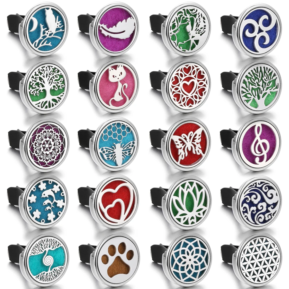 Air Freshener Refillable Car Aromatherapy Perfume Diffuser Clip Auto Vent Aroma Essential Oil Diffuser