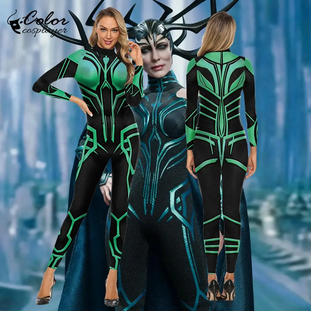 

Color Cosplayer 3D Printed Spandex Bodysuit Long Sleeve Party Catsuit Women Costume Halloween Jumpsuit Whole Zentai Cosplay Suit