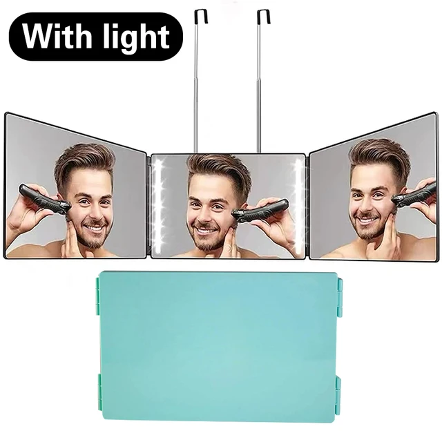 3 Way Mirror Self Haircut 360 Makeup Mirrors With Led Light