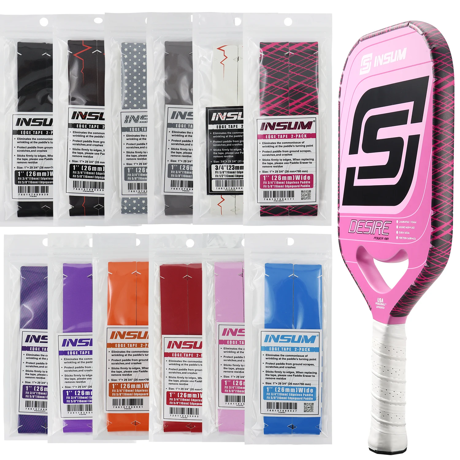 Pickleball Edge Tape-Edge Tape for Pickleball Paddle-Paddle Guard-Edge Guard Tape-Perfect for