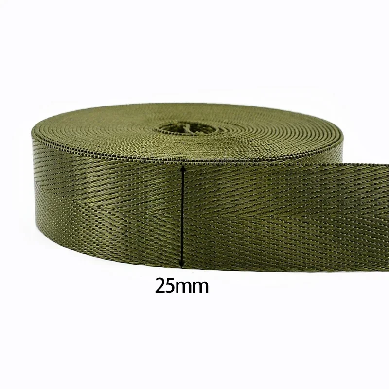 Durable Army Green Nylon Webbing Strap for DIY Projects and Accessories