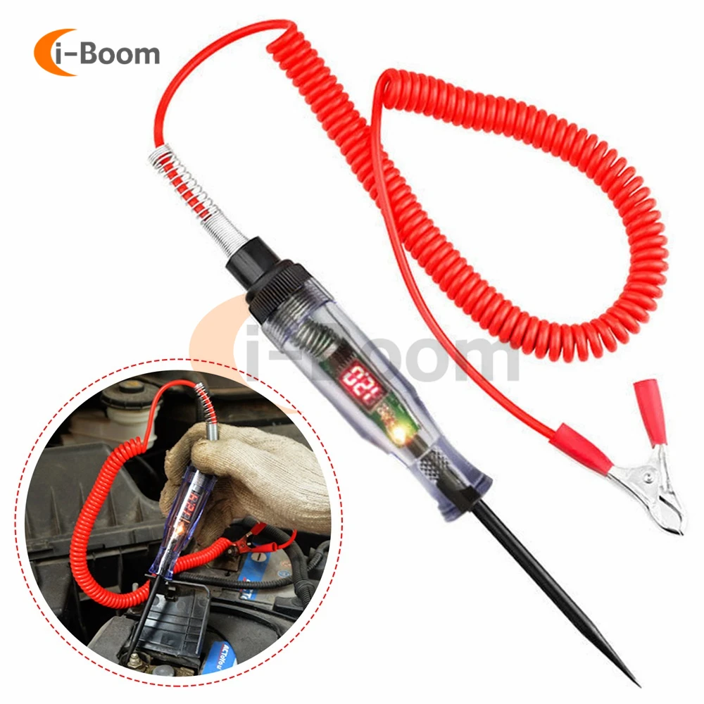 

Car Truck Voltage Circuit Tester DC 6V 24V 36V Digital Display Long Probe Pen Light Bulb Automobile Diagnostic Tools Auto Repair