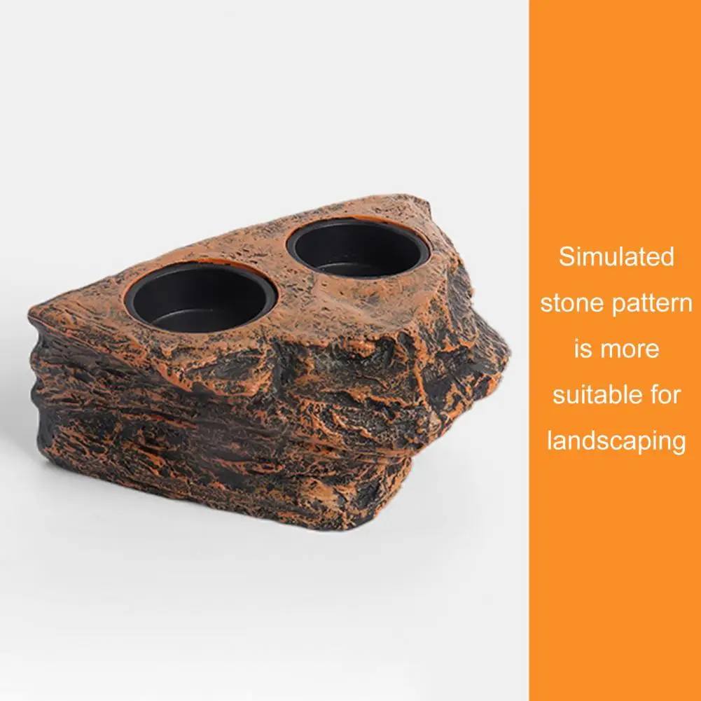 Dual Bowl Feeder Magnetic Feeding Ledge Double Compartment for Gecko Lizards Tree Frogs Chameleons Hanging Food Water Dish