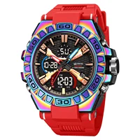 STRYVE Men's Watches 50M Waterproof Clock Alarm Reloj Hombre 8026 Dual Display Wristwatch Quartz Digital Clock Men 1