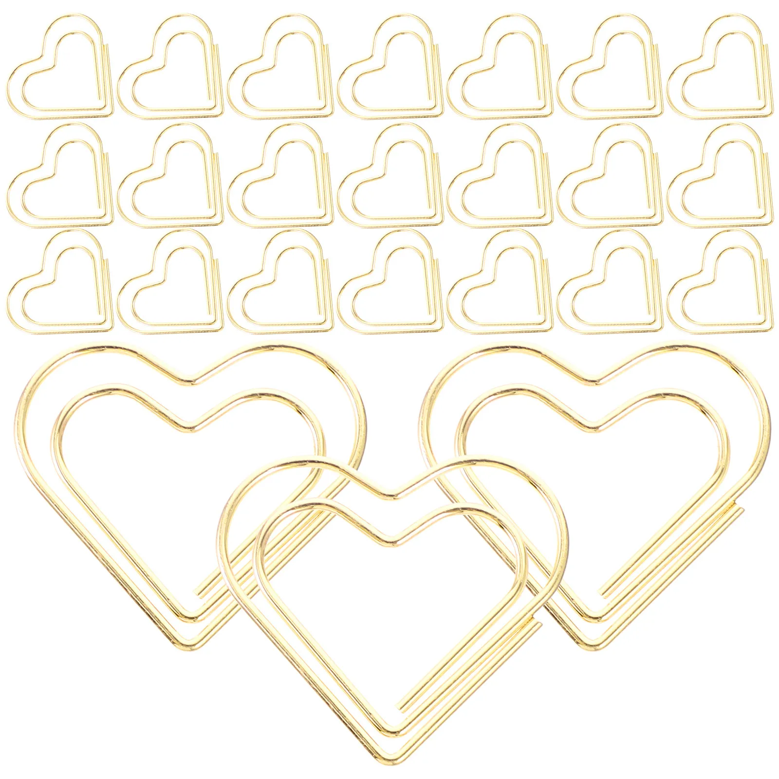 100Pcs 금속 종이 클립 사무실 연구를위한 크리 에이 티브 하트 모양의 작은 문서 클립 DIY 북마크 사진 앨범 봉투 홀더