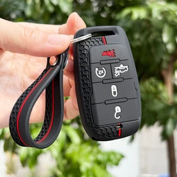 Silicone Car Remote Key Cover and Keychain Holder (Black 5 - BTN set)