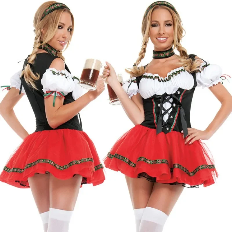

Summer 2024 New Halloween Bar Waiter Workwear German Oktoberfest Maid Sexy Uniform Set