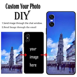 Customized DIY Wedding Photo Silicone Phone Case with Personalized Image and Text for Sony Xperia L1 (Custom Black Case)