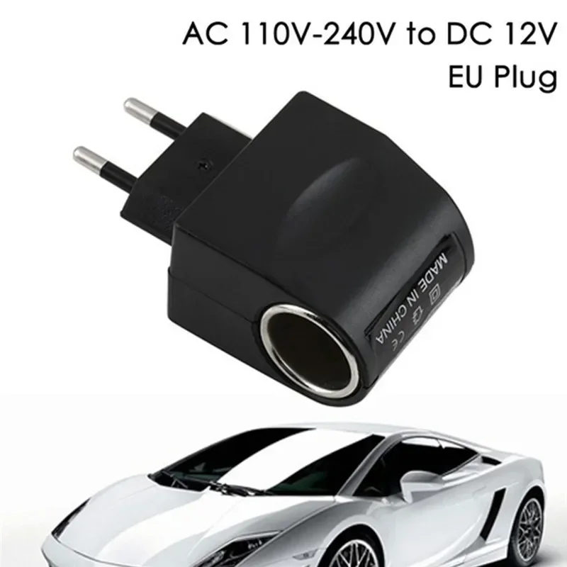 차량용 소켓 자동차 충전기 EU 플러그 220V AC를 12V DC로 변환하는 AC 어댑터, 차량용 전자기기 및 가정용으로 사용 가능
