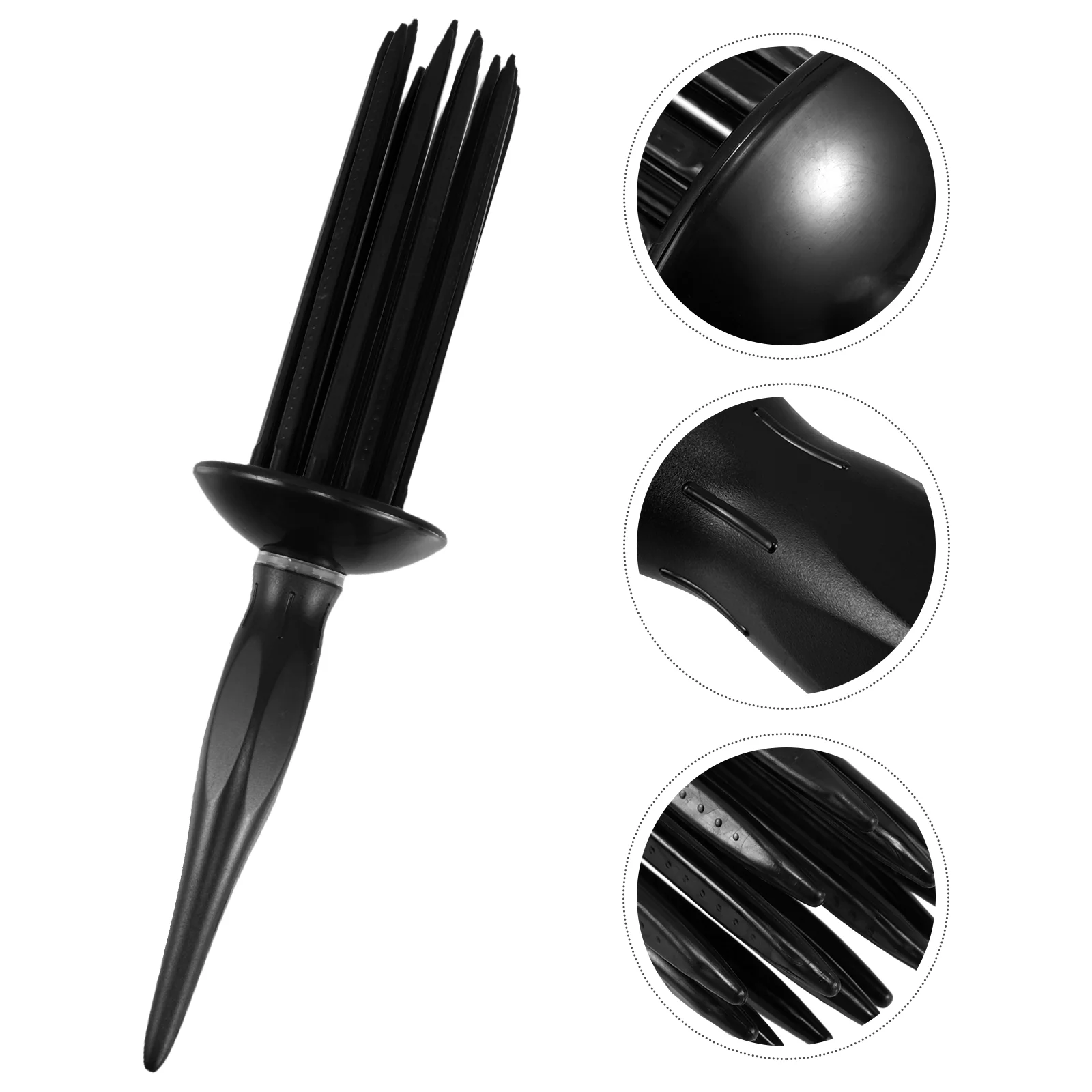 Comb Fluffy Curly Hair Styling Tools Round Curling Wand Black Plastic Shaping Wind