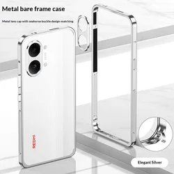 Ultra - Thin Aluminum Metal Bumper Case with Heat Dissipation & Shockproof Frame for Redmi Turbo 5 Max (Silver)