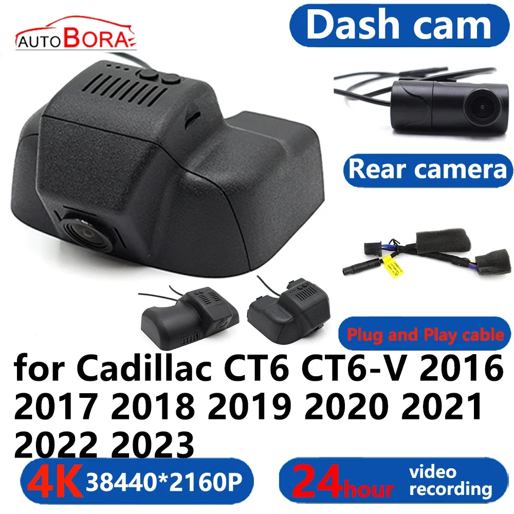 

AutoBora 4K Wifi 3840*2160 Car DVR Dash Cam Camera 24H Video for Cadillac CT6 CT6-V 2016 2017 2018 2019 2020 2021 2022 2023