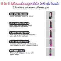 Sèche-cheveux 5 en 1, ensemble de brosses à air chaud, fer à boucler professionnel, lisseur, outil de coiffage, sèche-cheveux 3