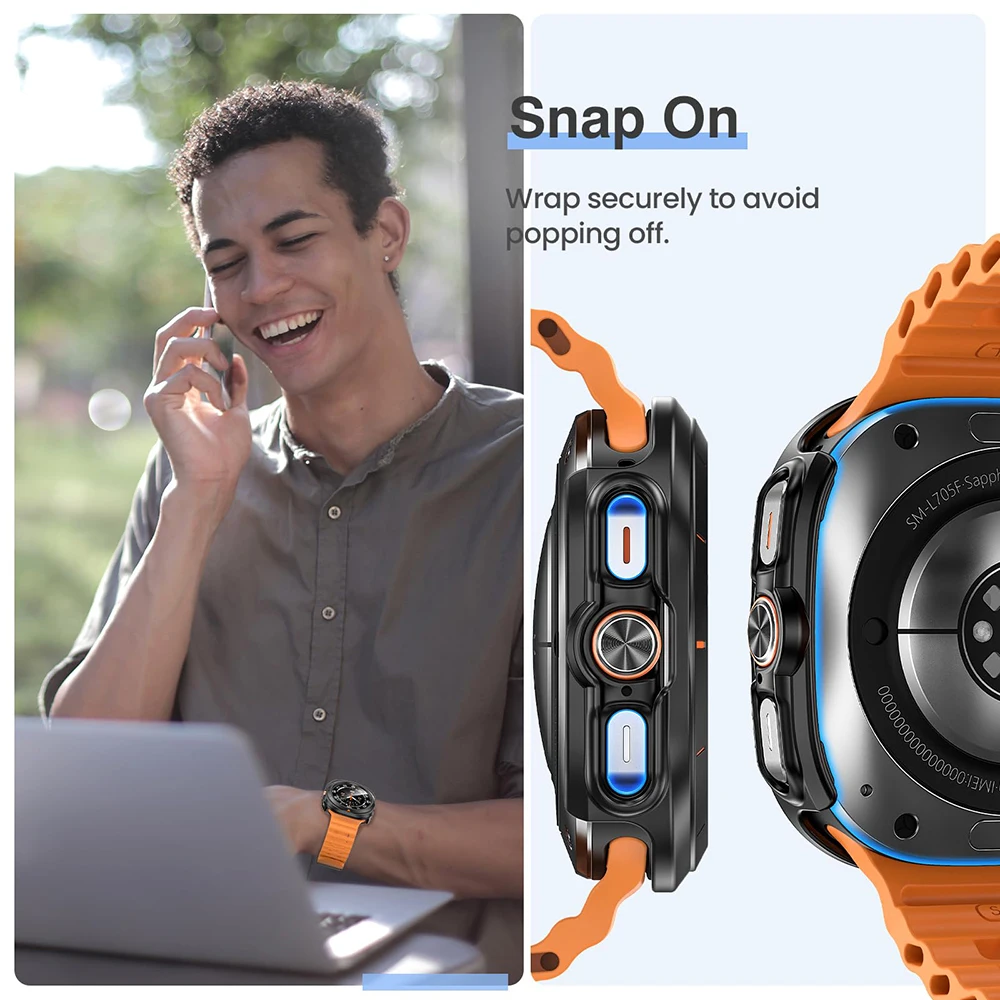 Durable Glass + Case with Tempered HD Film for Smartwatch Protection