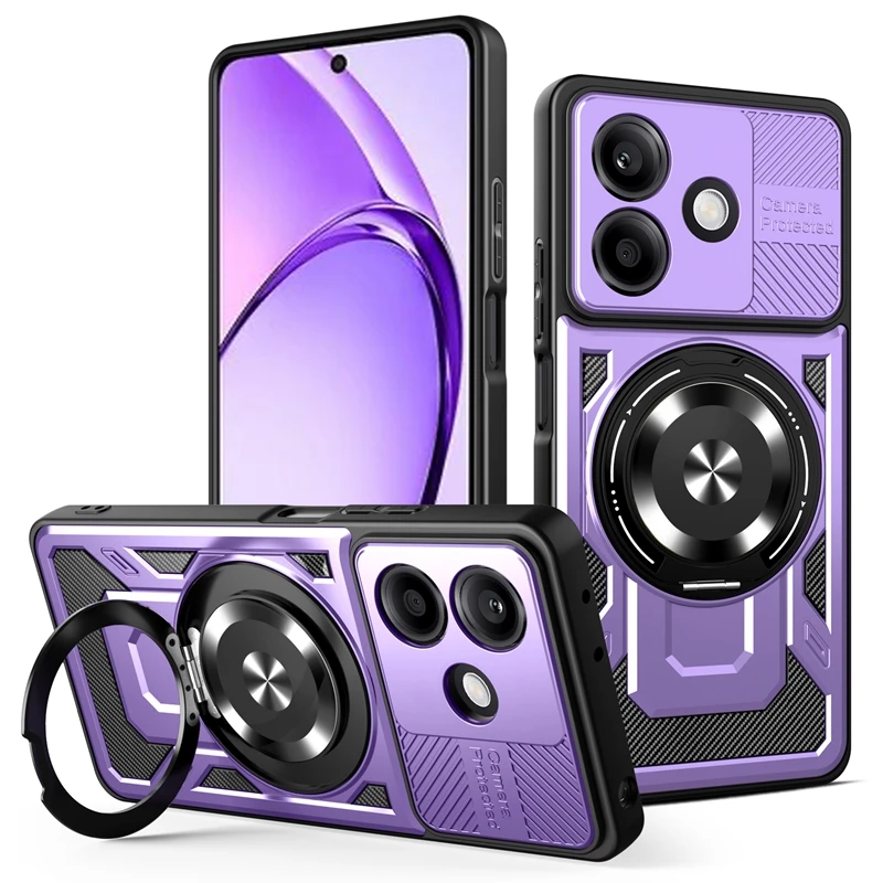 Shockproof Armor Magnetic Ring Stand Phone Case with Magsafe Wireless Charging Compatibility