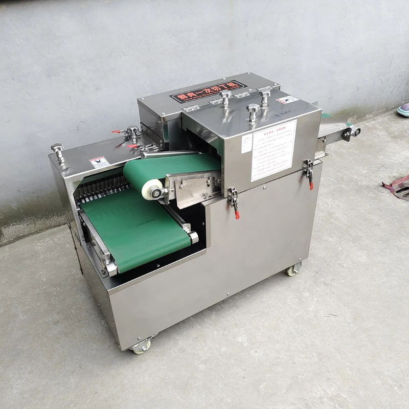 Multifunctional Diced Chicken Cube Cutting Machine 3000W Meat Strip Cutter Meat Slicer Automatic Beef Cube Dicer 2