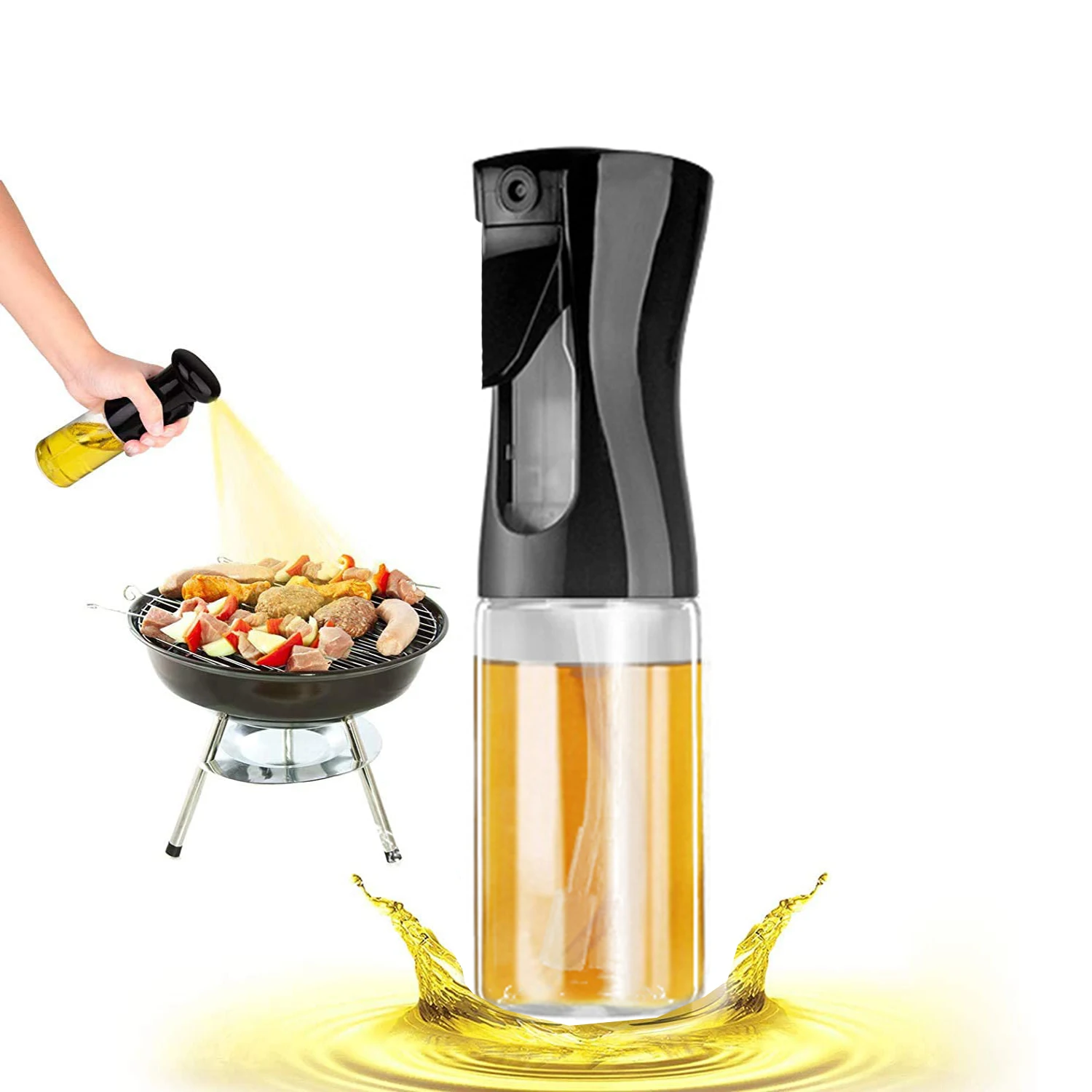 200/300ML BBQ Oil Bottle Plastic Kitchen Oil Spray Bottle Baking Vinegar Mist Sprayer Barbecue