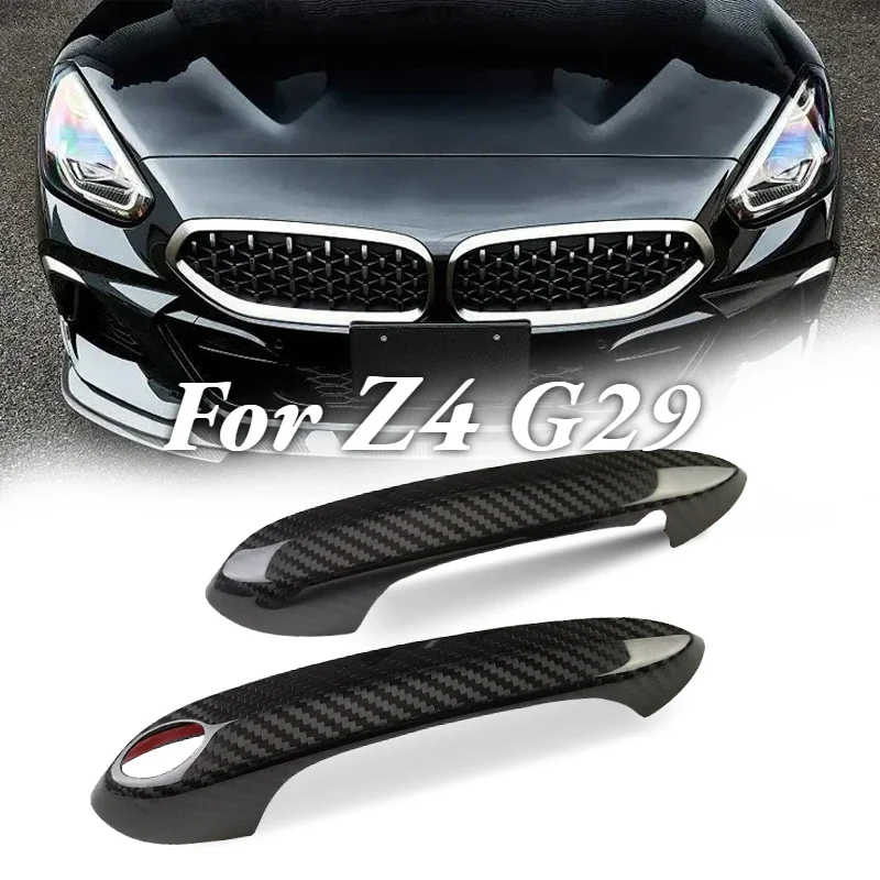 

tantan For Z4 G29 Carbon Fiber Car Door Handle Cover Trim Body Side Kit Sport Roadster Custom Glue Sticker Other Accessories