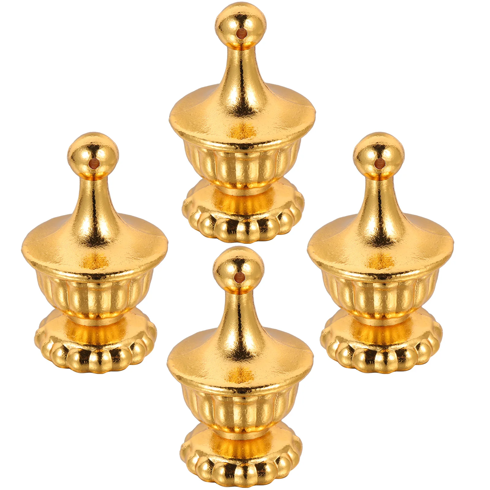

4 Pcs Golden Lamp Cap Decoration Desk Light Finials Accessories Lampshade Decorative for Zinc Alloy Shades Unique
