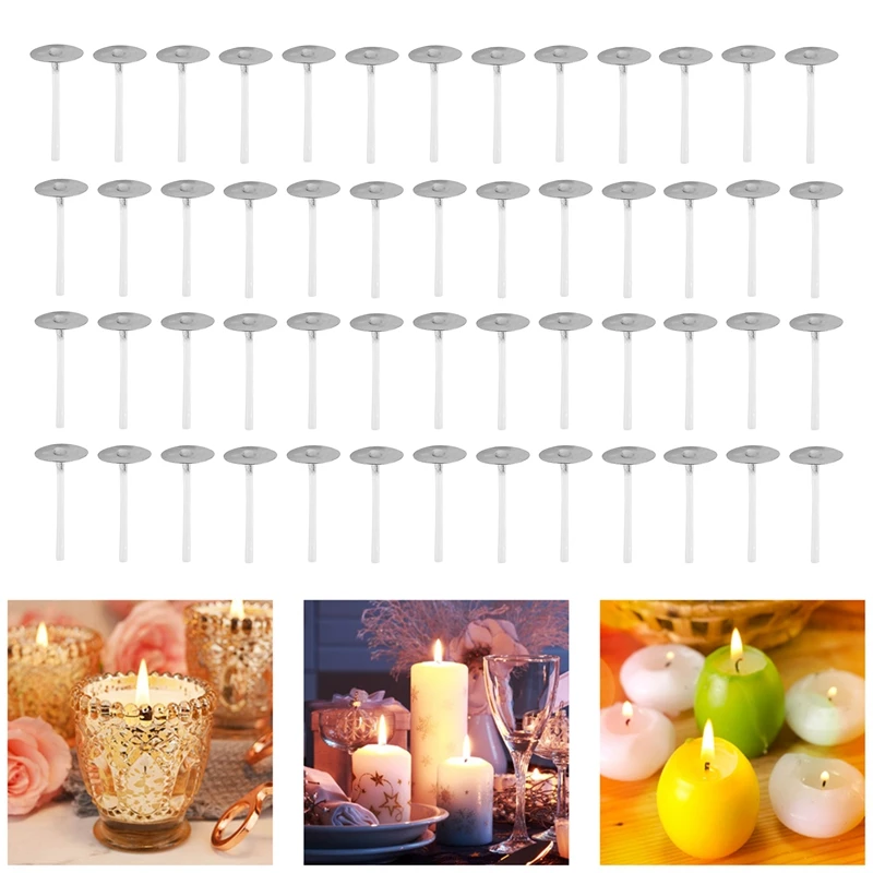 1000Pcs/Lot 1 Inch White + Silver Candle Wicks Low Smoke Candle Wick With Metal Tabs Tea Light Wicks For Making