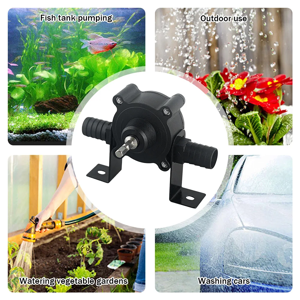 Electric Drill Pump Portable Mini Hand Liquid Transfer Pump Self-priming DC Pumping Machine Home Garden Outdoor Tool