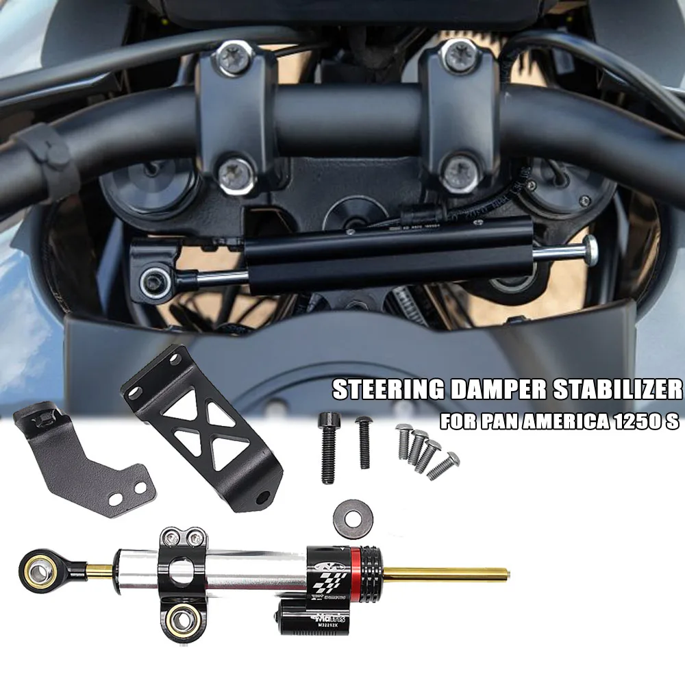 

Steering Damper Stabilizer FOR PAN AMERICA 1250 S PA1250 S 2021 Motorcycle Directional Dampers Mount Bracket Support Kit