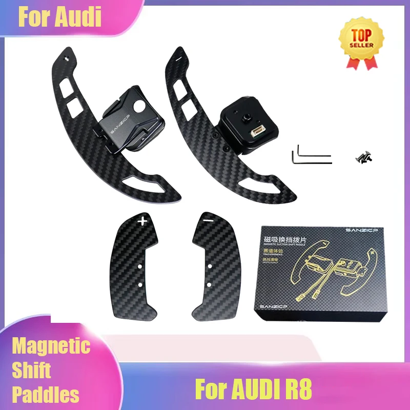 Fit for original unmodified Audi R8 Steering Wheel Shift Paddle Magnetic Carbon Fiber Paddle Shifter Extensions