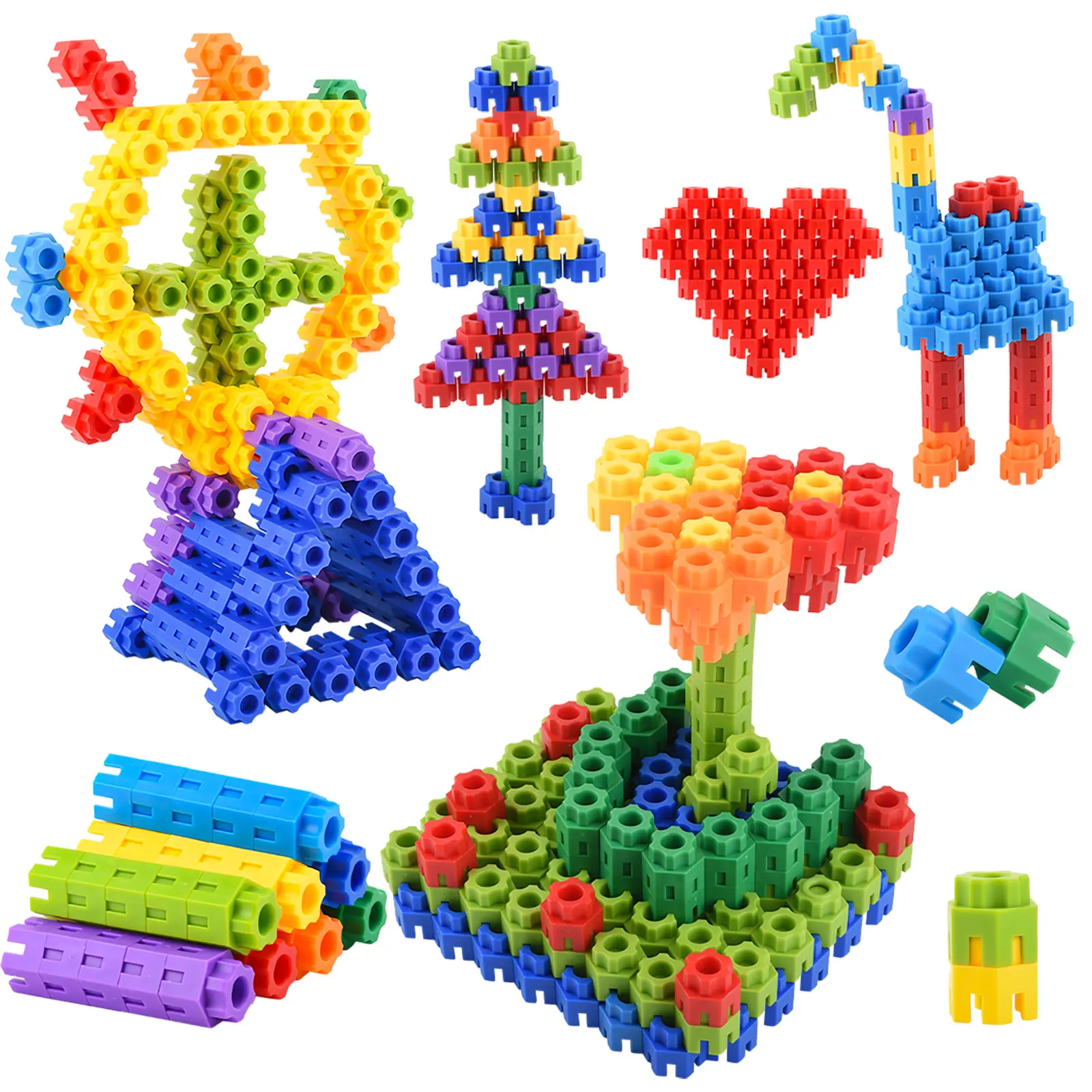 Hexagonal Building Blocks Large Particles Building Blocks Toys Assembling Splicing And Creative In Six Dimensio building blocks toys