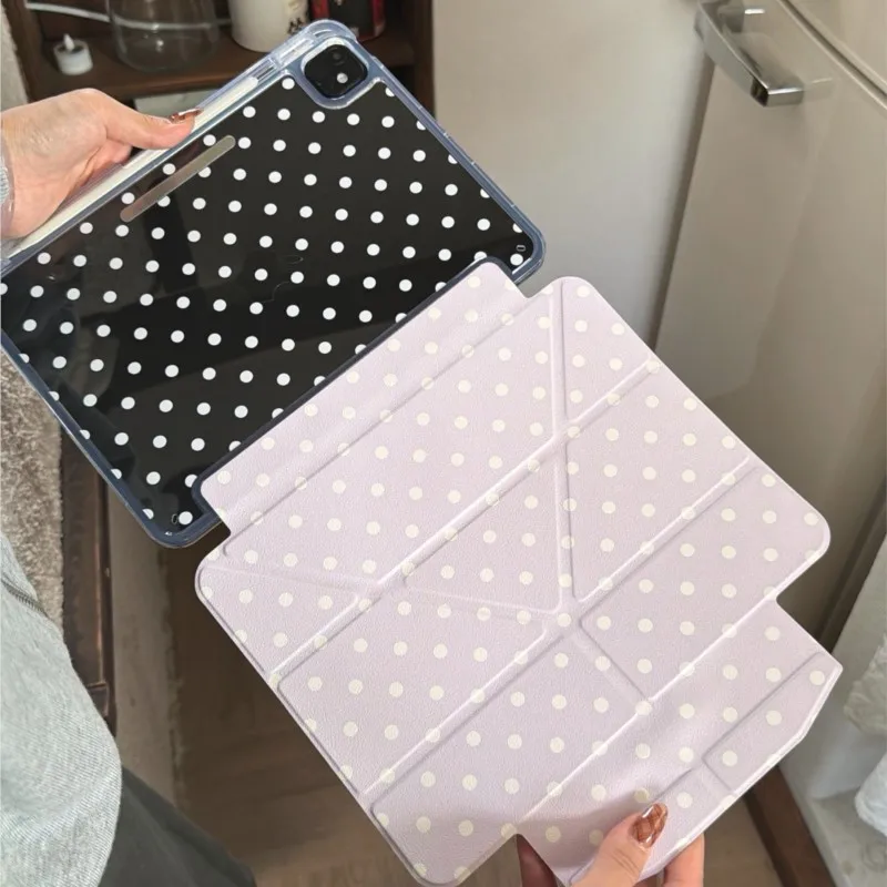 Korean INS Polka Dots Minimalist Tablet Case - Stylish and Modern Design