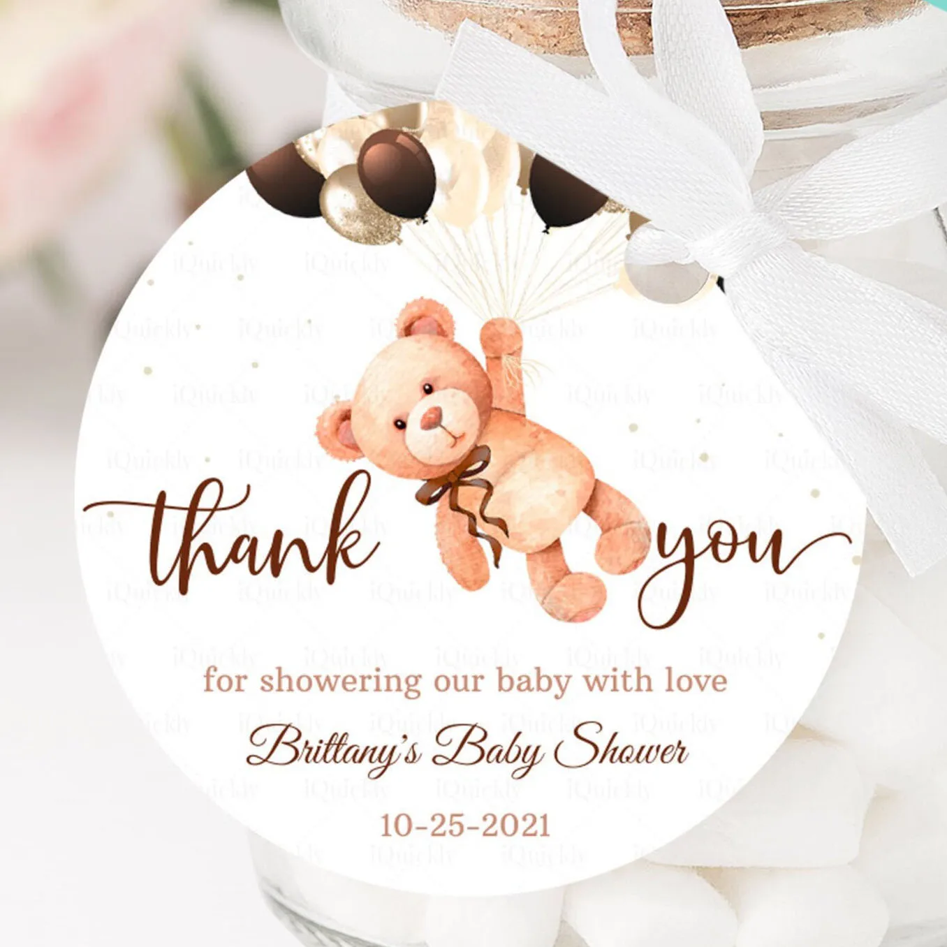 

Custom, Thank you tags, Bear Baby Shower Favors Bear Baby Shower