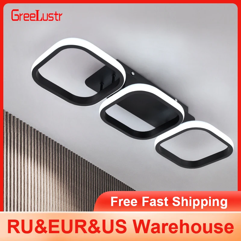 

Modren Led Chandelier Hanging Lights with 3 Circle Acrylic Pendant Light Corridor Light Aisle For Home Fixture Lustre Cloakroom