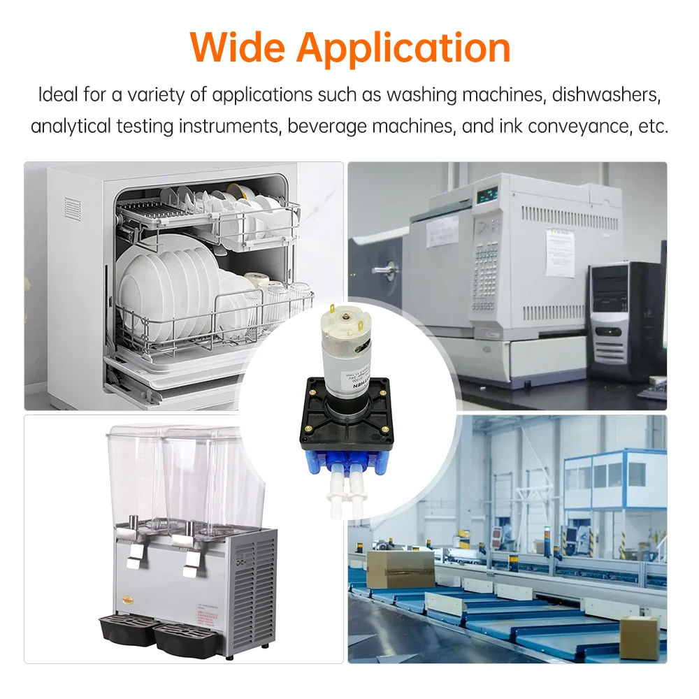GROTHEN DC 24V Peristaltic Pump Large Flowrate Liquid Dosing Pump 1200ml/min 3 Rollers with Food-grade Silicone Tube for Lab